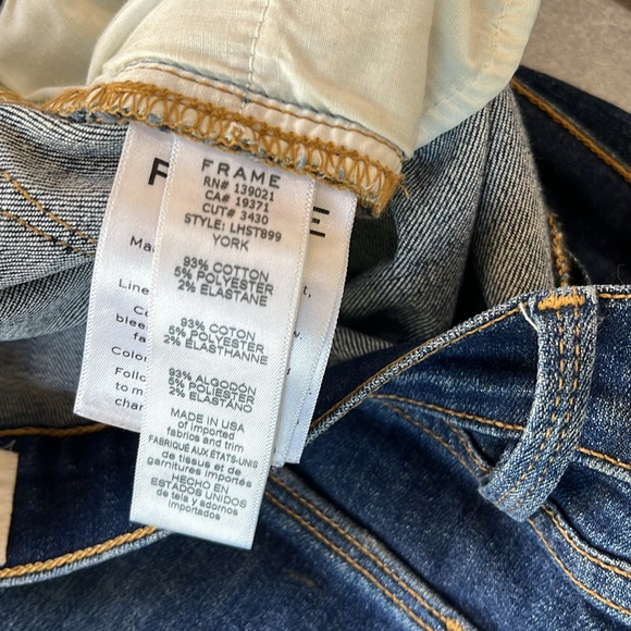 💙 Frame Le High Straight Cropped Jeans Straight Size 25 York - Picture 11 of 12